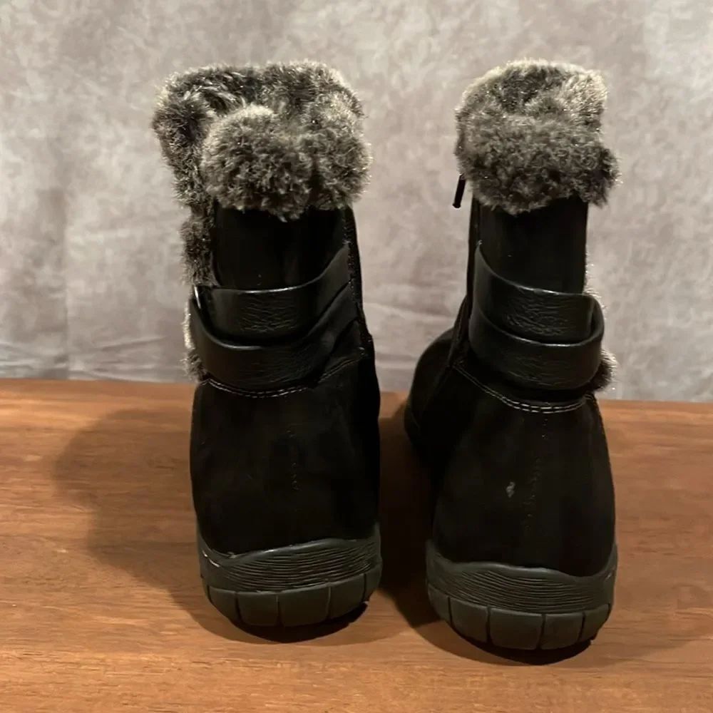 Natural Soul by Naturalizer Black Rotunda Vegan Leather Ankle Boot size 7.5 - Picture 5 of 10